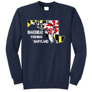 Snakehead Fishing Maryland Bass Outdoor Angler Tall Sweatshirt