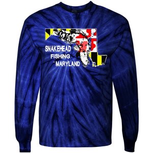 Snakehead Fishing Maryland Bass Outdoor Angler Tie-Dye Long Sleeve Shirt