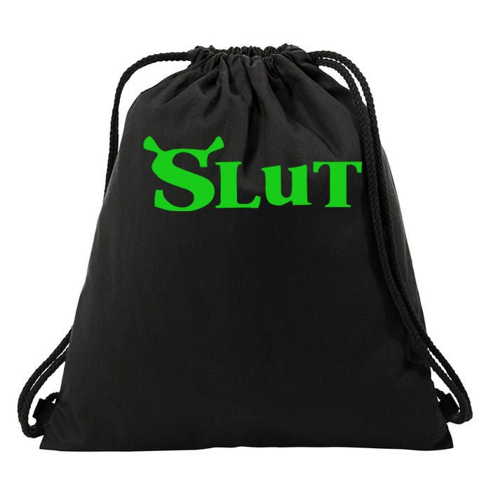 Slut Funny Meme Logo Drawstring Bag