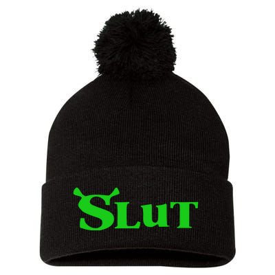 Slut Funny Meme Logo Pom Pom 12in Knit Beanie