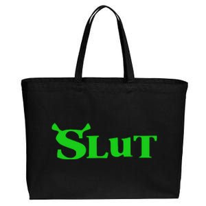 Slut Funny Meme Logo Cotton Canvas Jumbo Tote