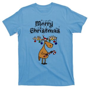 Smileteesxmasa Funny Moose With Ornats Christmas Cartoon Gift T-Shirt