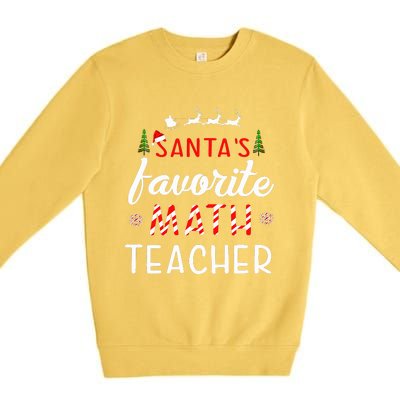 Santa's Favorite Math Teacher Christmas Mathematics teacher Premium Crewneck Sweatshirt