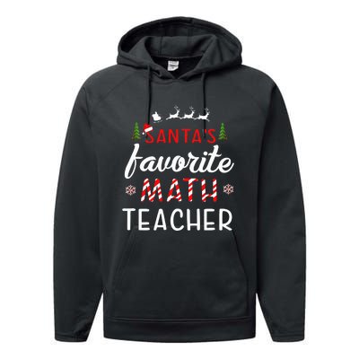 Santa's Favorite Math Teacher Christmas Mathematics teacher Performance Fleece Hoodie