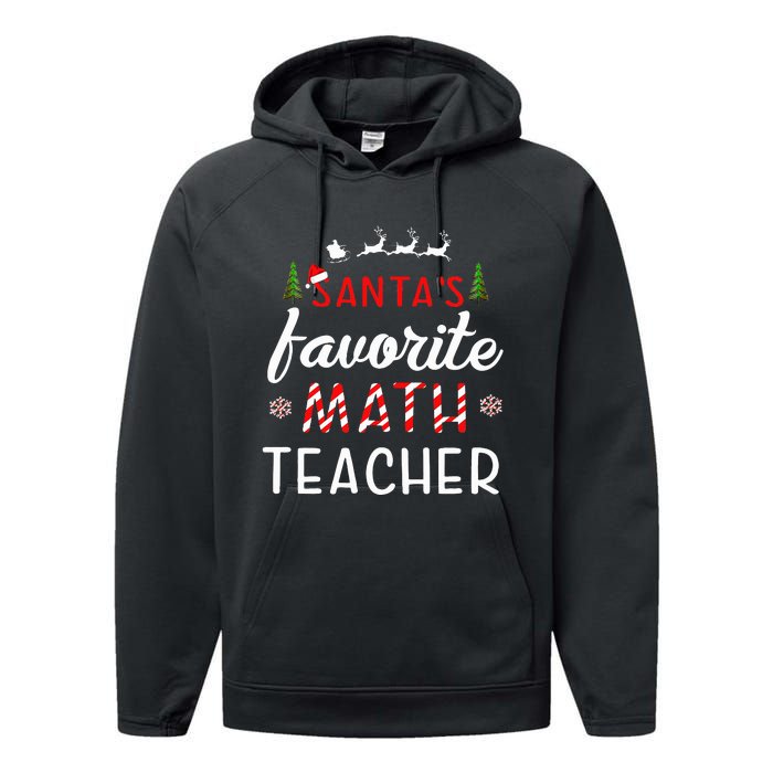 Santa's Favorite Math Teacher Christmas Mathematics teacher Performance Fleece Hoodie