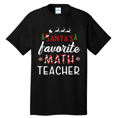 Santa's Favorite Math Teacher Christmas Mathematics teacher Tall T-Shirt