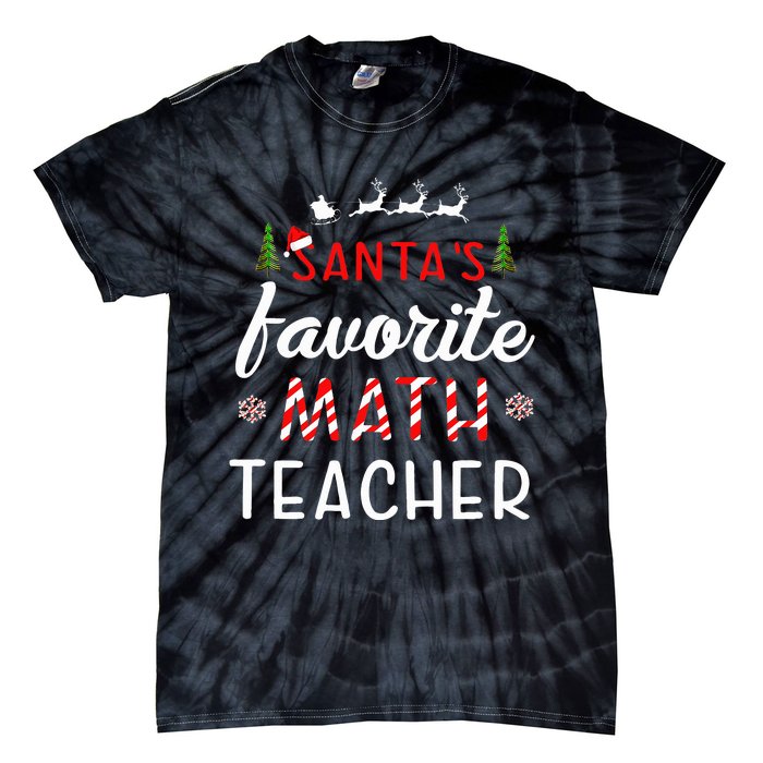 Santa's Favorite Math Teacher Christmas Mathematics teacher Tie-Dye T-Shirt