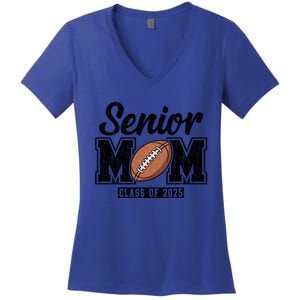 Senior Football Mom Graduate 2025 Class Of 2025 Great Gift Women's V-Neck T-Shirt