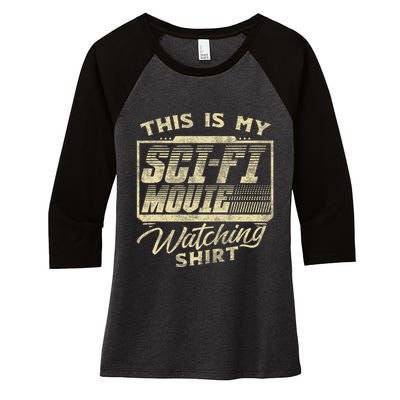Sci Fi Movie Lover Graphic Movie Fan Women's Tri-Blend 3/4-Sleeve Raglan Shirt