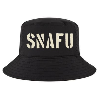 Snafu Funny Military Slang Design Stencil Look Letters Cool Comfort Performance Bucket Hat
