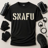 Snafu Funny Military Slang Design Stencil Look Letters Cooling Performance Crew T-Shirt