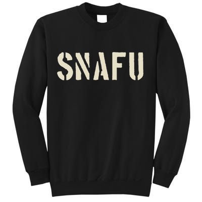 Snafu Funny Military Slang Design Stencil Look Letters Sweatshirt