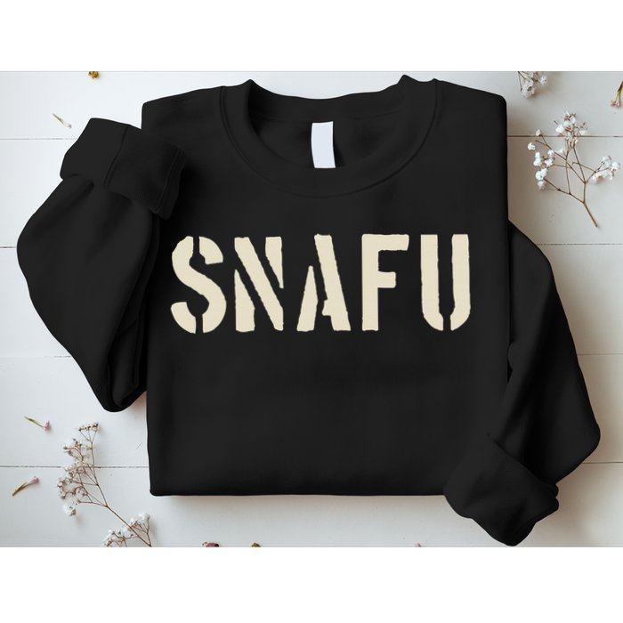 Snafu Funny Military Slang Design Stencil Look Letters Sweatshirt