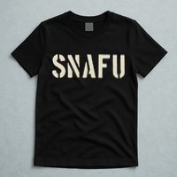 Snafu Funny Military Slang Design Stencil Look Letters T-Shirt