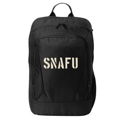 Snafu Funny Military Slang Design Stencil Look Letters City Backpack