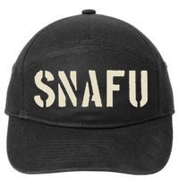 Snafu Funny Military Slang Design Stencil Look Letters 7-Panel Snapback Hat