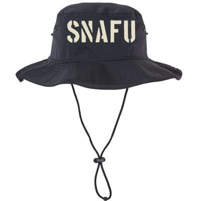 Snafu Funny Military Slang Design Stencil Look Letters Bucket Hat
