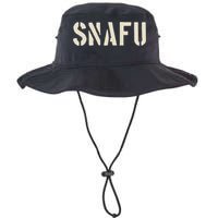 Snafu Funny Military Slang Design Stencil Look Letters Bucket Hat