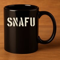Snafu Funny Military Slang Design Stencil Look Letters 11oz C Handle Ceramic Mug
