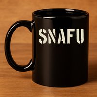Snafu Funny Military Slang Design Stencil Look Letters 11oz C Handle Ceramic Mug