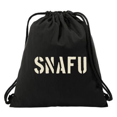 Snafu Funny Military Slang Design Stencil Look Letters Drawstring Bag
