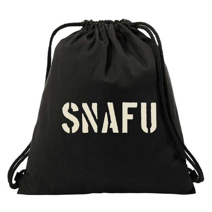 Snafu Funny Military Slang Design Stencil Look Letters Drawstring Bag