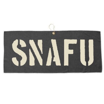 Snafu Funny Military Slang Design Stencil Look Letters Large Microfiber Waffle Golf Towel