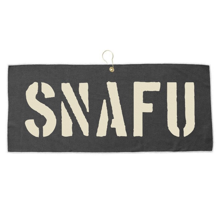 Snafu Funny Military Slang Design Stencil Look Letters Large Microfiber Waffle Golf Towel