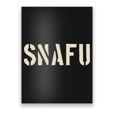 Snafu Funny Military Slang Design Stencil Look Letters Poster