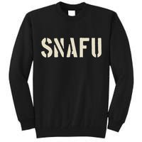 Snafu Funny Military Slang Design Stencil Look Letters Tall Sweatshirt