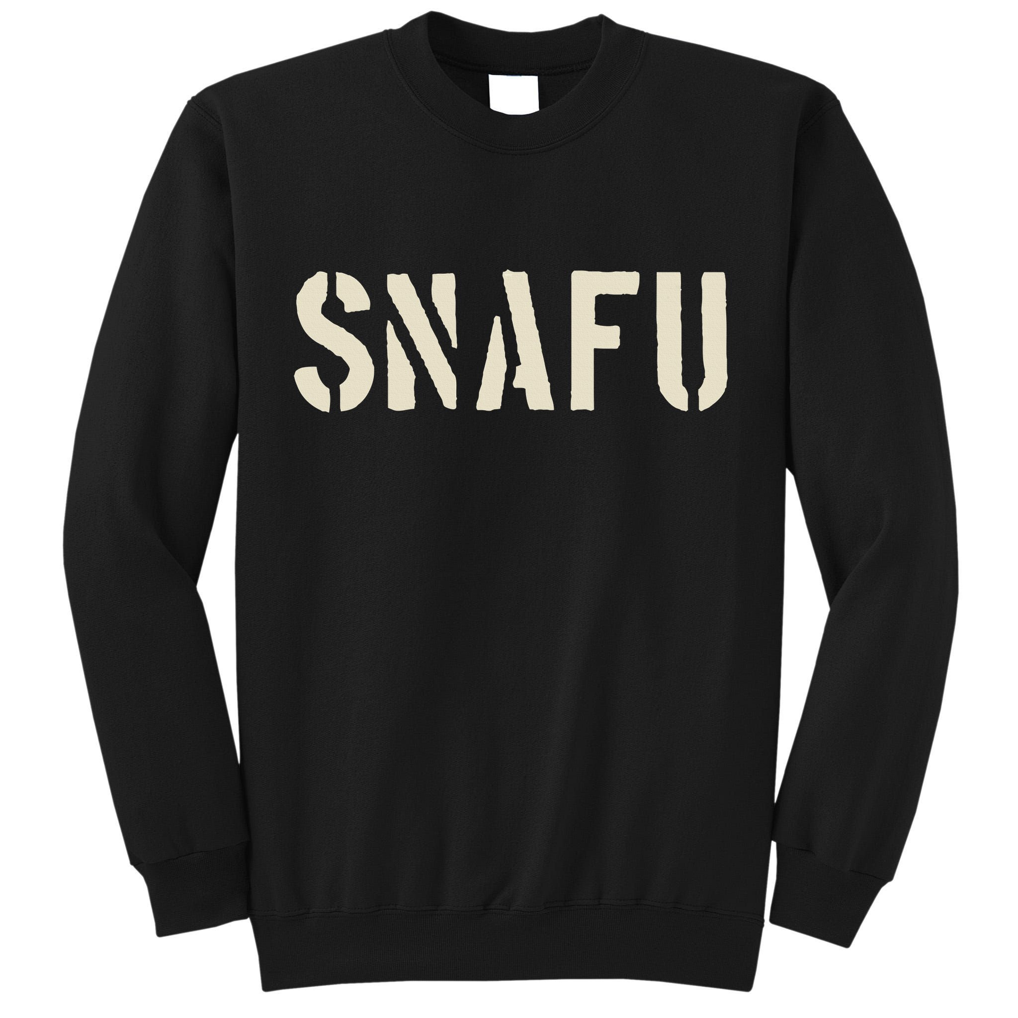 Snafu Funny Military Slang Design Stencil Look Letters Tall Sweatshirt