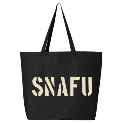 Snafu Funny Military Slang Design Stencil Look Letters 25L Jumbo Tote