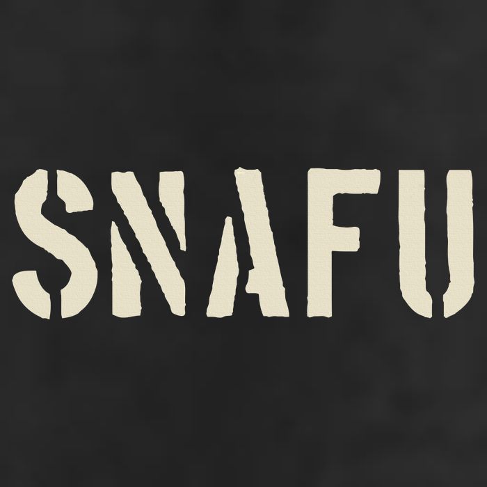Snafu Funny Military Slang Design Stencil Look Letters 25L Jumbo Tote