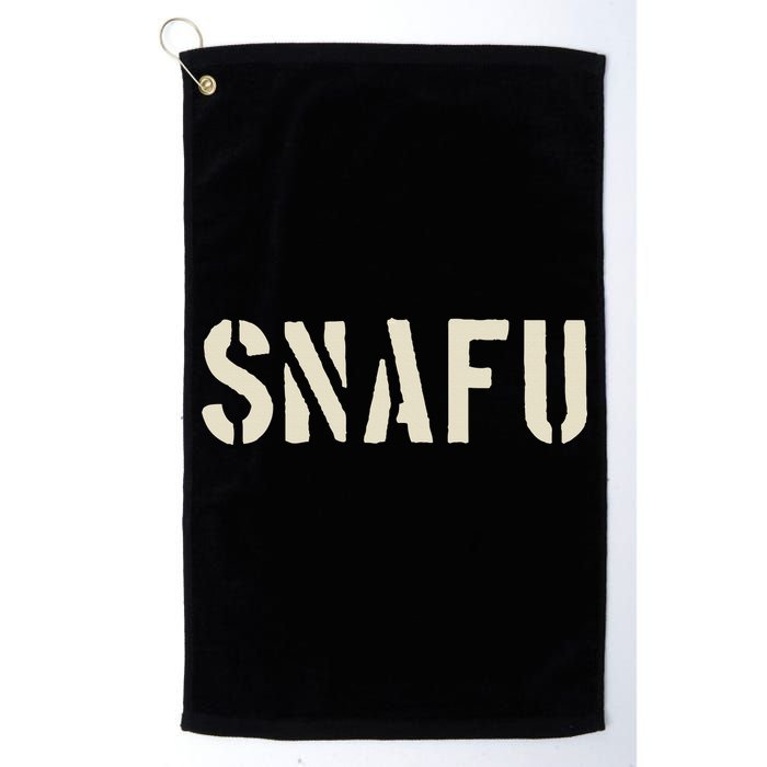 Snafu Funny Military Slang Design Stencil Look Letters Golf Towel