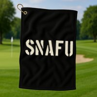 Snafu Funny Military Slang Design Stencil Look Letters Golf Towel