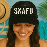 Snafu Funny Military Slang Design Stencil Look Letters Visor