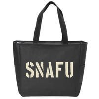Snafu Funny Military Slang Design Stencil Look Letters Zip Tote Bag