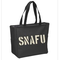 Snafu Funny Military Slang Design Stencil Look Letters Zip Tote Bag