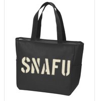 Snafu Funny Military Slang Design Stencil Look Letters Zip Tote Bag