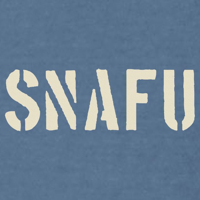 Snafu Funny Military Slang Design Stencil Look Letters Garment-Dyed Sweatshirt