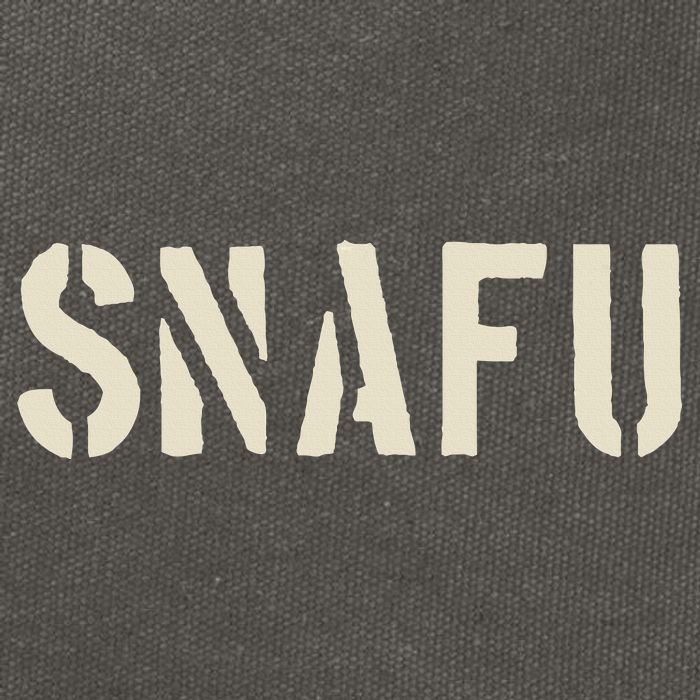 Snafu Funny Military Slang Design Stencil Look Letters Cotton Canvas Backpack