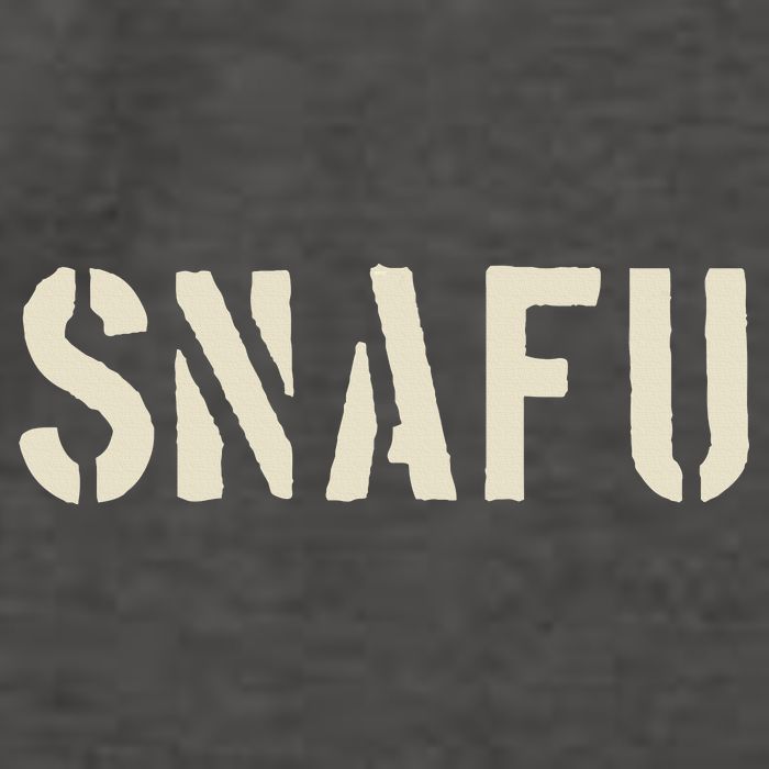 Snafu Funny Military Slang Design Stencil Look Letters Vector Backpack