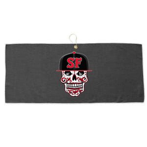 San Francisco Mexican Sugar Skull Design Bay Area Large Microfiber Waffle Golf Towel