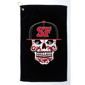 San Francisco Mexican Sugar Skull Design Bay Area Platinum Collection Golf Towel