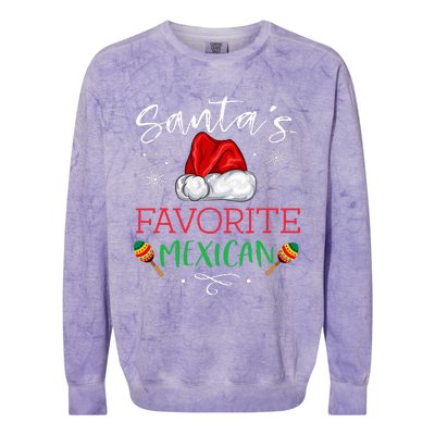 SantaS Favorite Mexican Funny Pajama Christmas Mexico Gift Colorblast Crewneck Sweatshirt