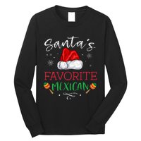 SantaS Favorite Mexican Funny Pajama Christmas Mexico Gift Long Sleeve Shirt