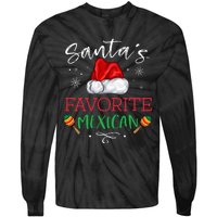 SantaS Favorite Mexican Funny Pajama Christmas Mexico Gift Tie-Dye Long Sleeve Shirt