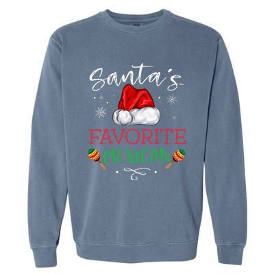 SantaS Favorite Mexican Funny Pajama Christmas Mexico Gift Garment-Dyed Sweatshirt