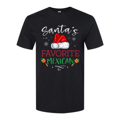 SantaS Favorite Mexican Funny Pajama Christmas Mexico Gift Softstyle CVC T-Shirt