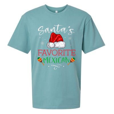 SantaS Favorite Mexican Funny Pajama Christmas Mexico Gift Sueded Cloud Jersey T-Shirt